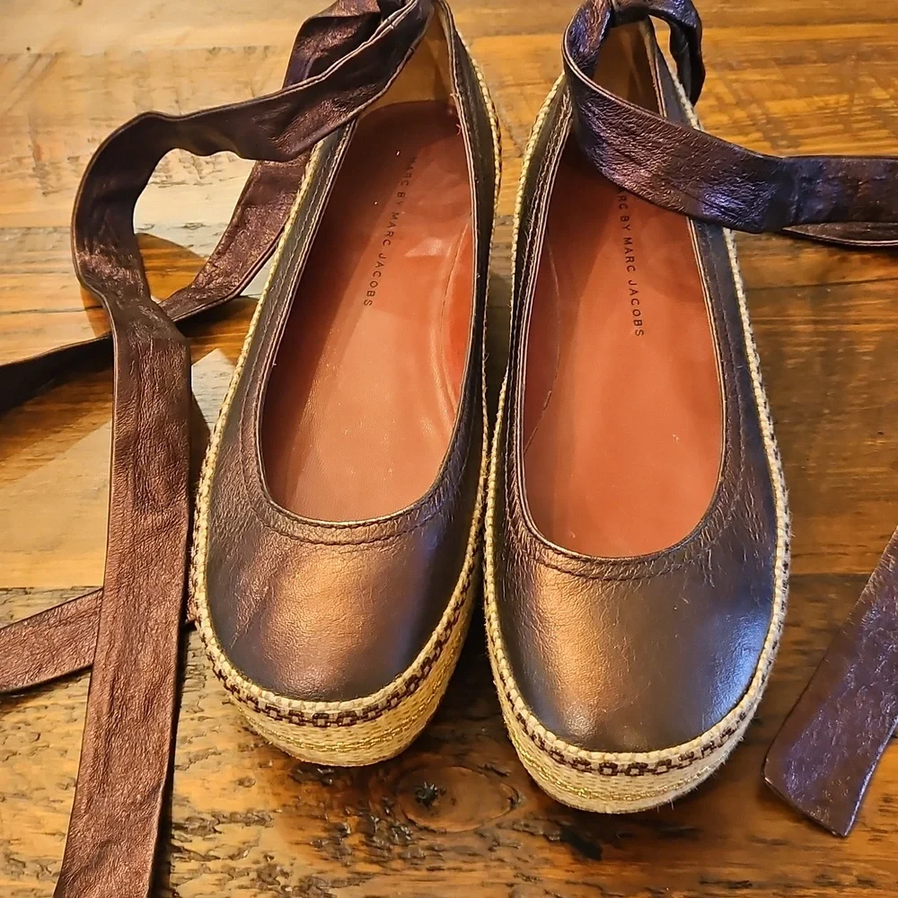 Marc By Marc Jacobs Metallic Brown Espadrilles